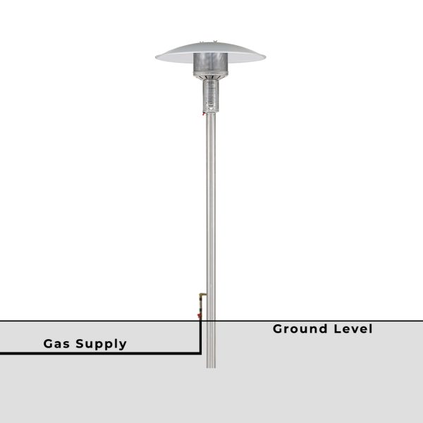 Patio Comfort Infrared Natural Gas Permanent Post Patio Heater