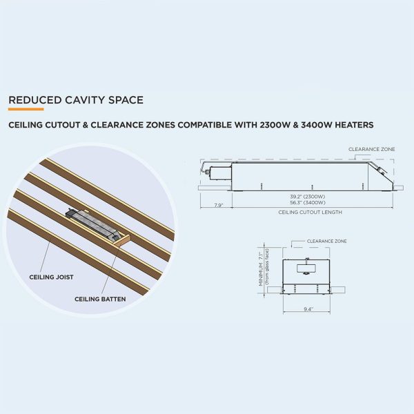 Bromic Platinum Electric Heater Low Clearance Ceiling Recess Kit - Image 3